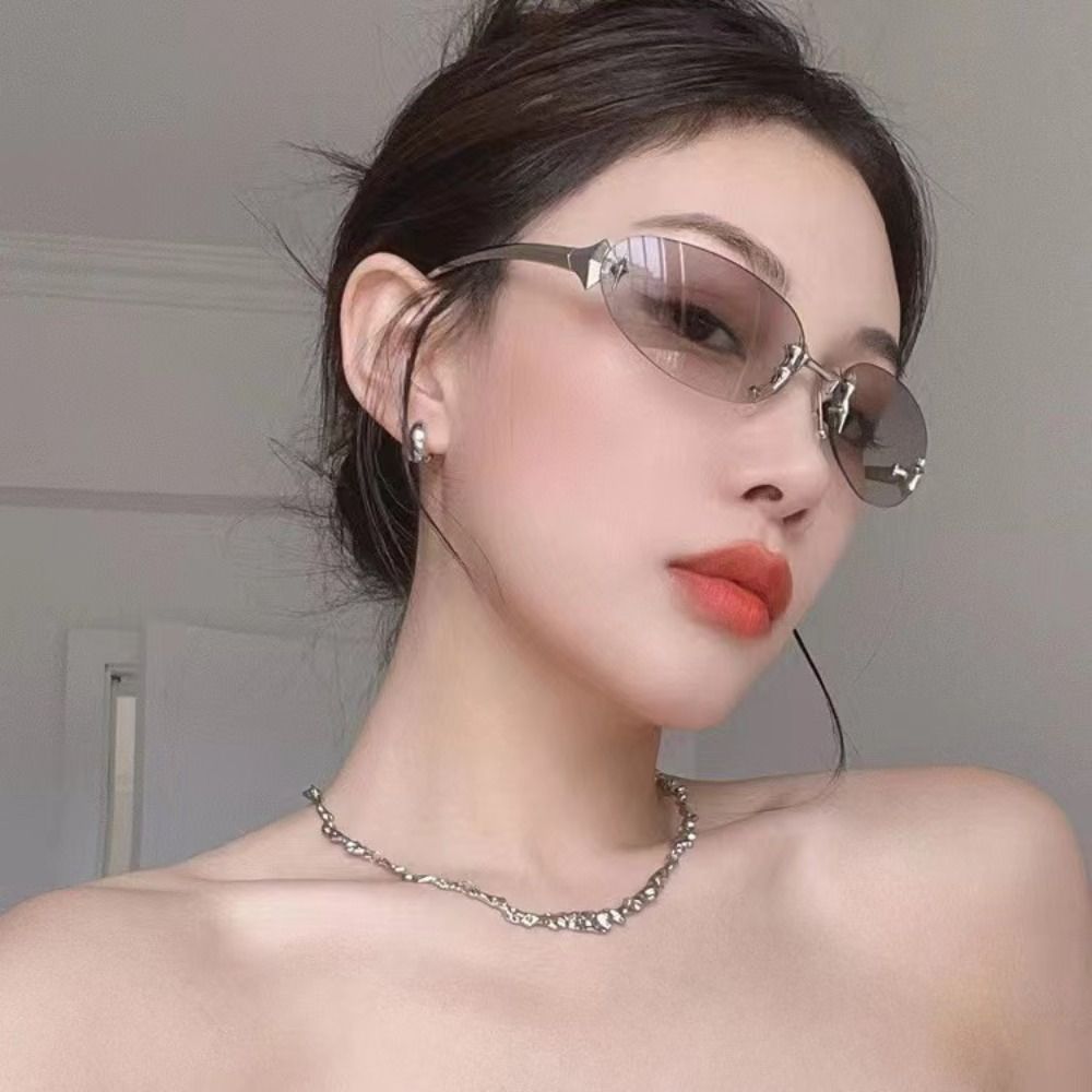 Vintage Fashion Y2K - Y2K สไตล์ Frameless แว่นตากันแดด UV Protection