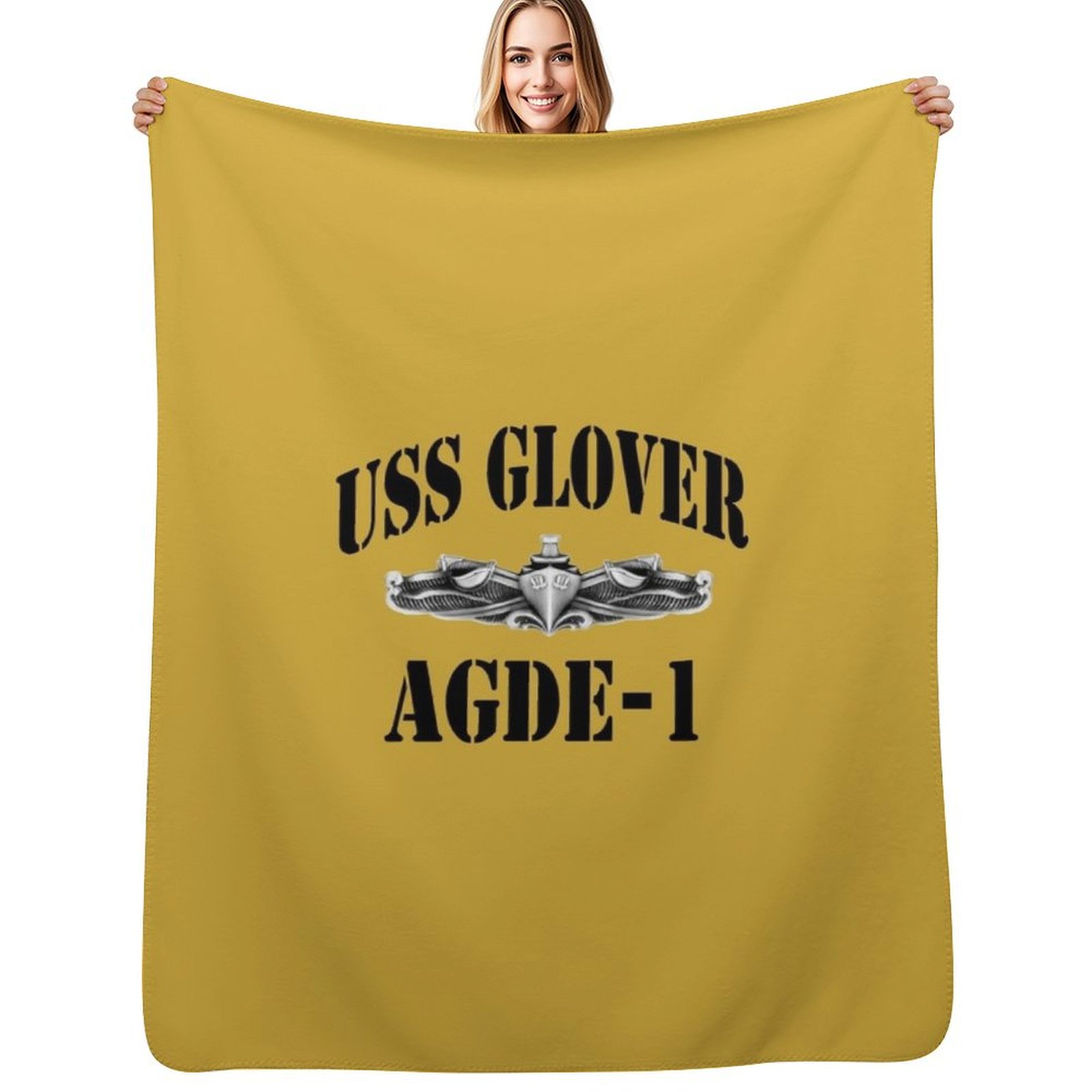 Vintage Fashion Store - ผ้าห่มลายสก็อต USS GLOVER (AGDE-1) SHIP'S STORE