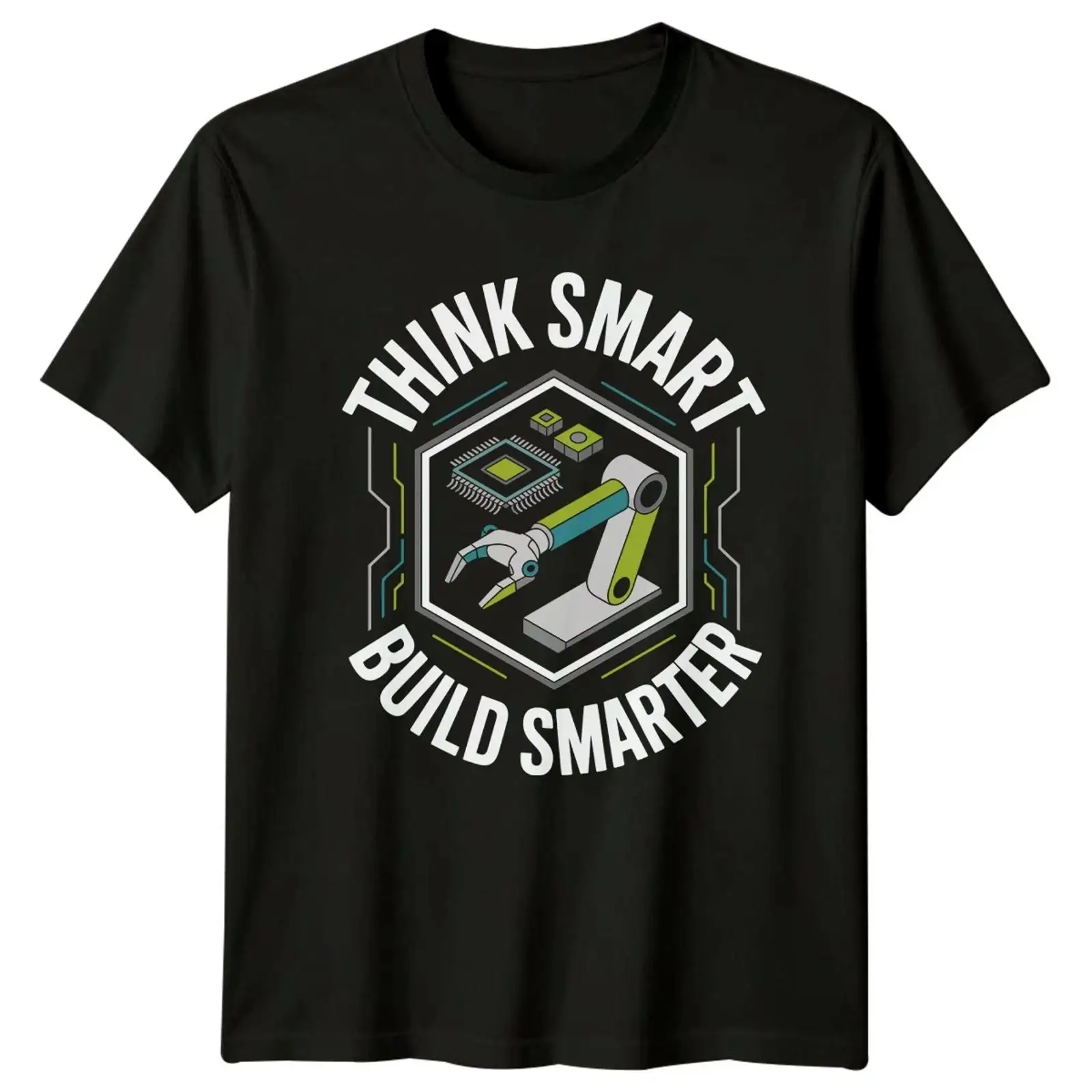 Vintage Fashion Herren - เสื้อยืด Think Smart Build Smarter สำหรับผู้ชาย