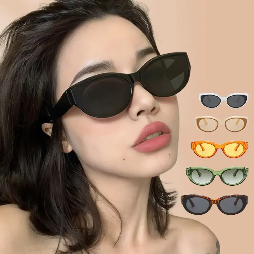 Vintage Fashion Y2K - แว่นกันแดดทรงแคทอายวินเทจผู้หญิง Y2K แฟชั่นแบรนด์แว่นกันแดดทรงสี่เหลี่ยมสำหรับหญิงเฉดสีหญิงแว่นตาสีดำ