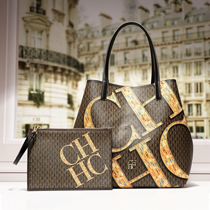 Vintage Fashion In Paris - กระเป๋าช้อปปิ้ง CHCH ดีไซน์หรูหราสไตล์ปารีส กระเป๋าสะพายข้างวินเทจ ดีไซน์เนอร์ พร้อมกระเป๋าถือแบบสะพายไหล่