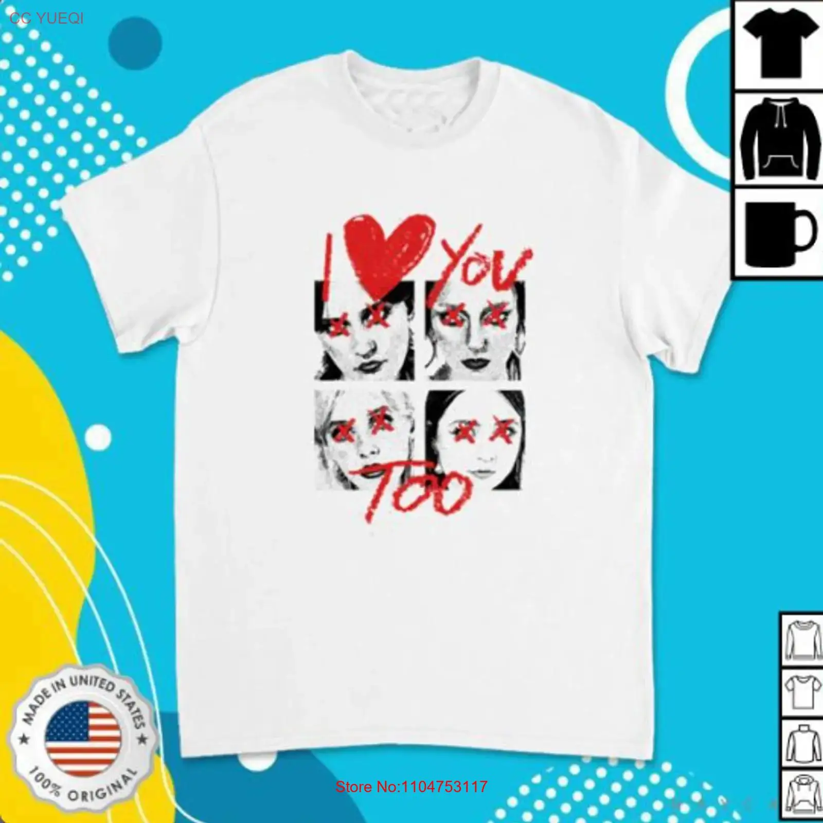 Vintage Fashion Store - เสื้อยืด 24Hundred Merch Store ลายพระเยซูและดวงตาของเจน ทีเซอร์ส