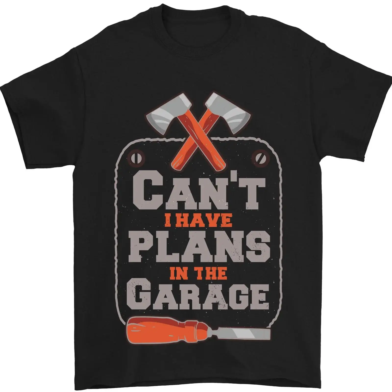 Vintage Fashion Herren - เสื้อยืด Pläne IN The Garage Tischler
