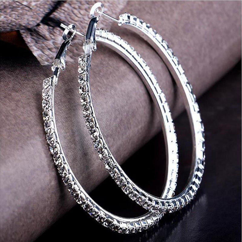 Vintage Fashion Jewelry Brands - ออกแบบใหม่ 5 ขนาดแฟชั่น Charm คริสตัล Hoop