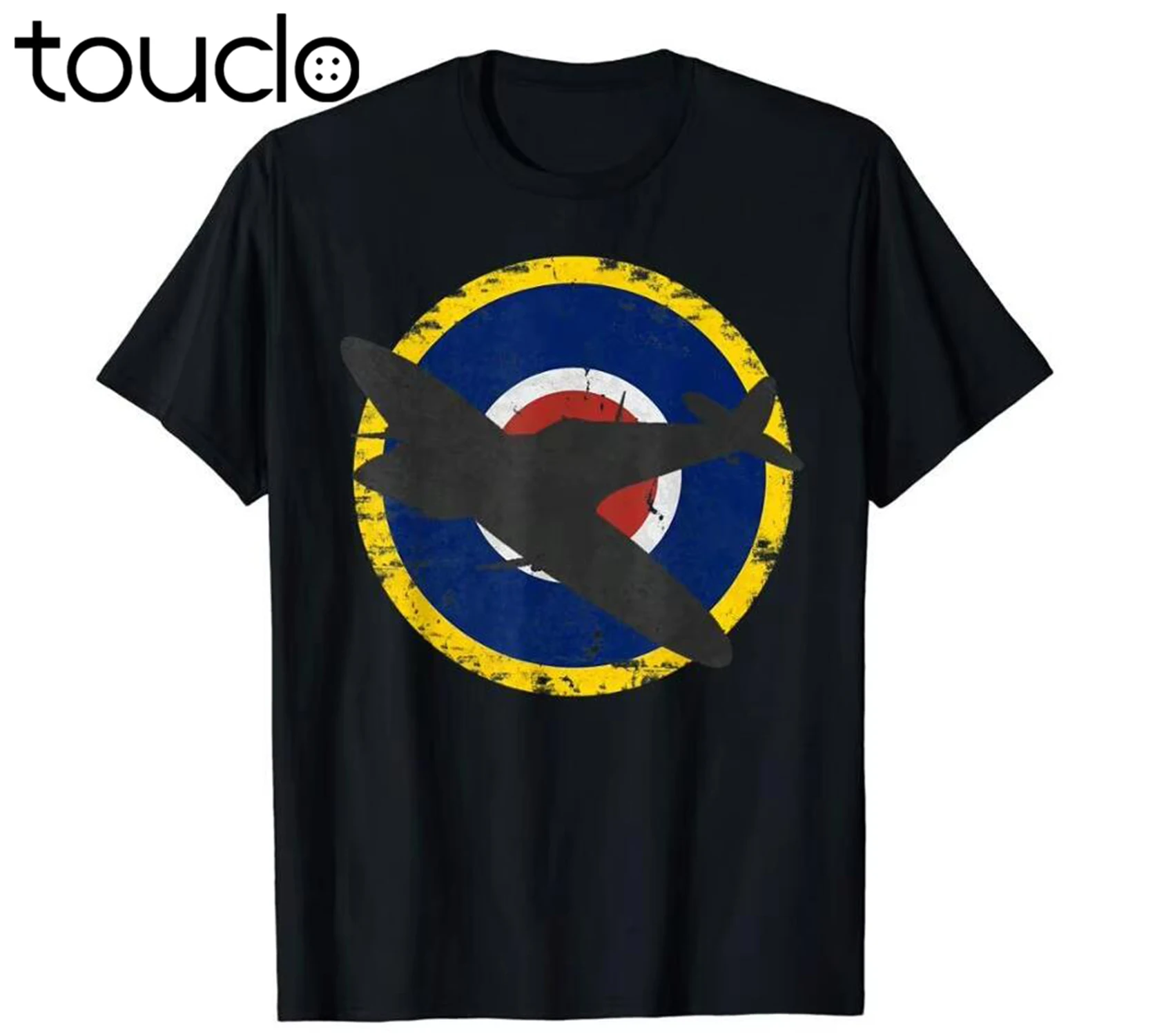 Vintage Fashion Logo - เสื้อยืด Spitfire ของอังกฤษ ยุคสงครามโลกครั้งที่ 2 ลายเครื่องบินรบ