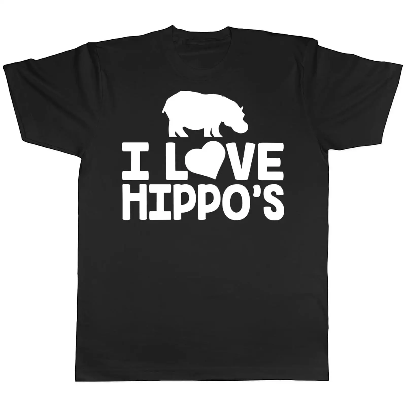 Vintage Fashion Herren - เสื้อยืด I Love Hippo's สำหรับผู้ชายและผู้หญิง สไตล์วินเทจ