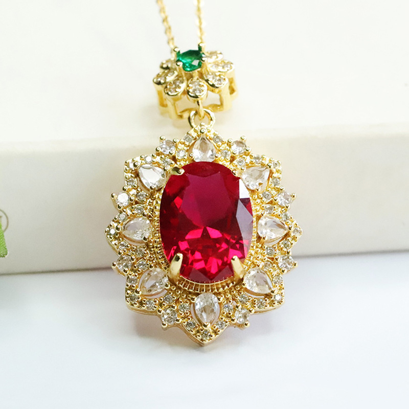 จี้คอรันดัมสีแดง สร้อยคอพลอยทั - Vintage Fashion Center บทวิจารณ์และราคา