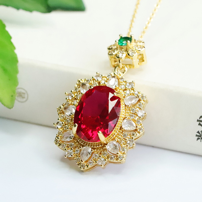 จี้คอรันดัมสีแดง สร้อยคอพลอยทั - Vintage Fashion Center บทวิจารณ์และราคา