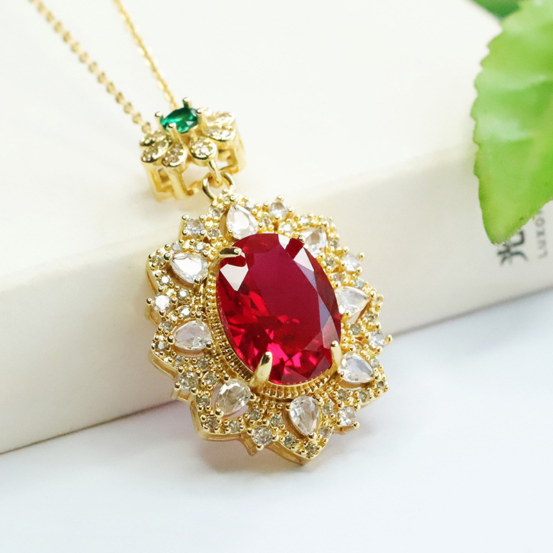จี้คอรันดัมสีแดง สร้อยคอพลอยทั - Vintage Fashion Center บทวิจารณ์และราคา