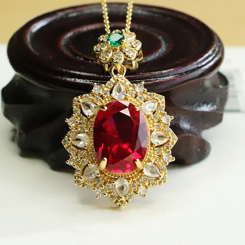 จี้คอรันดัมสีแดง สร้อยคอพลอยทั - Vintage Fashion Center บทวิจารณ์และราคา