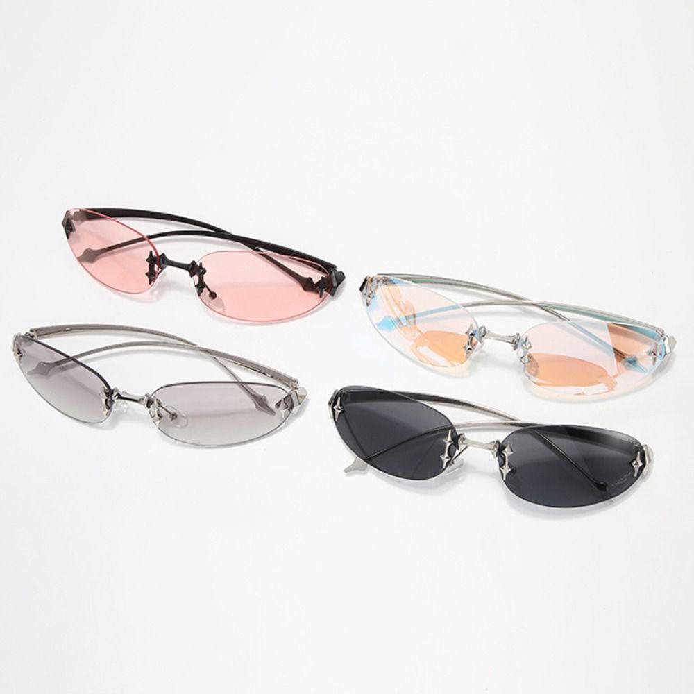 Y2K สไตล์ Frameless แว่นตากันแ - Vintage Fashion Y2K บทวิจารณ์และราคา