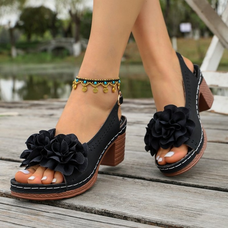 รองเท้าส้นสูงแบบเปิดนิ้วเท้าปร - Vintage And Modern Fashion บทวิจารณ์และราคา