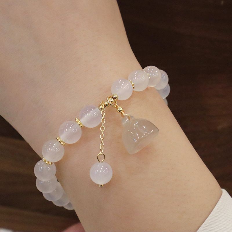 สร้อยข้อมืออาเกตสีขาวพร้อมจี้ร - Vintage Fashion Tiktok บทวิจารณ์และราคา