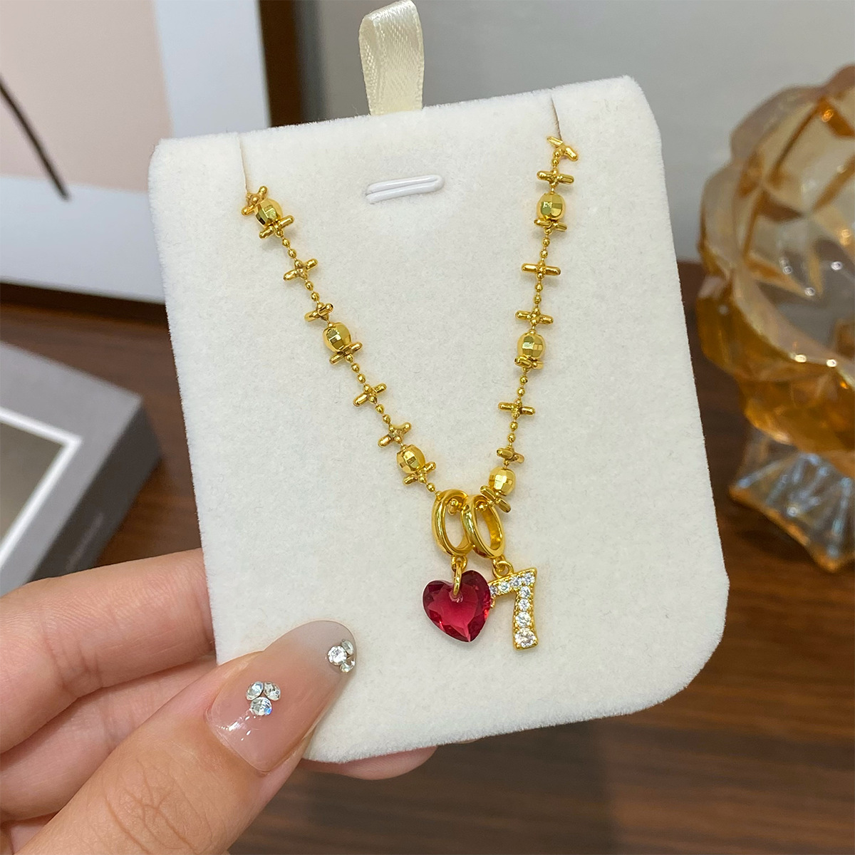 สร้อยคอจี้รูปหัวใจประดับเพชรซิ - Vintage Fashion Tiktok บทวิจารณ์และราคา