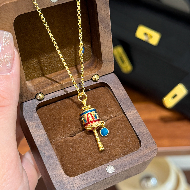 สร้อยคอแบบวงล้อหมุนพร้อมจี้รูป - Vintage Fashion Tiktok บทวิจารณ์และราคา