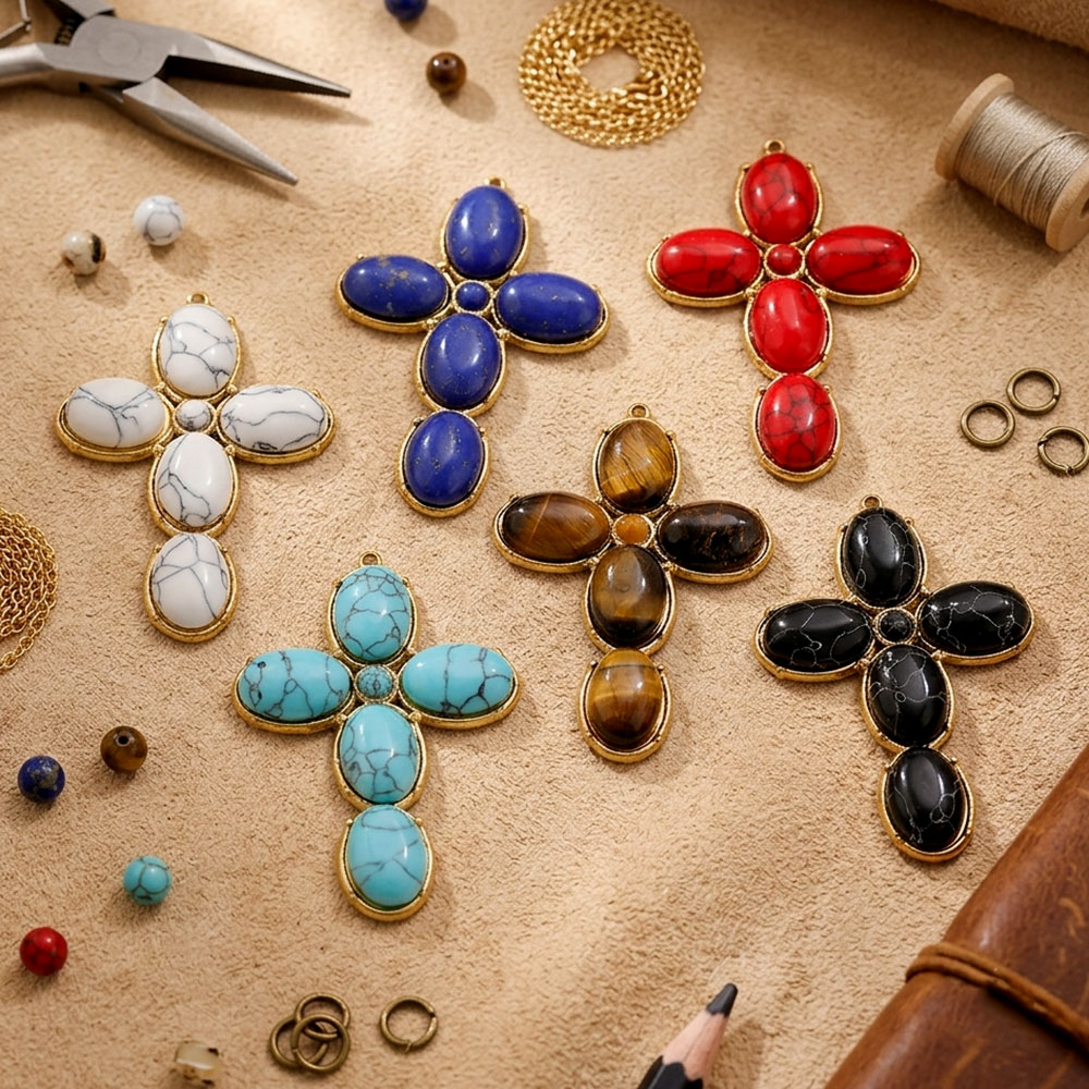 จี้สแตนเลสสตีลทรงกางเขนขนาดใหญ - Vintage Fashion Theme บทวิจารณ์และราคา