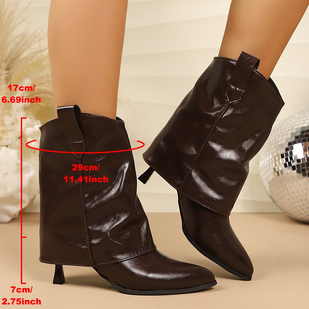 รองเท้าบูทสั้นส้นเข็มทรงวินเทจ - Vintage And Modern Fashion บทวิจารณ์และราคา