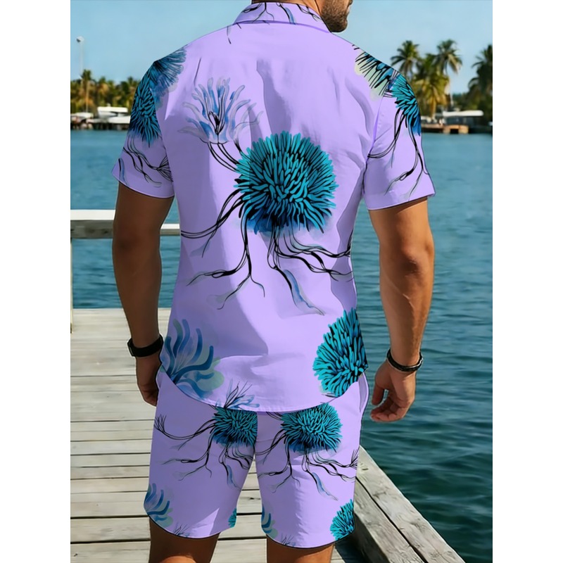 ชุดเสื้อเชิ้ตฮาวายและกางเกงขาส - Printed Floral Shirt บทวิจารณ์และราคา