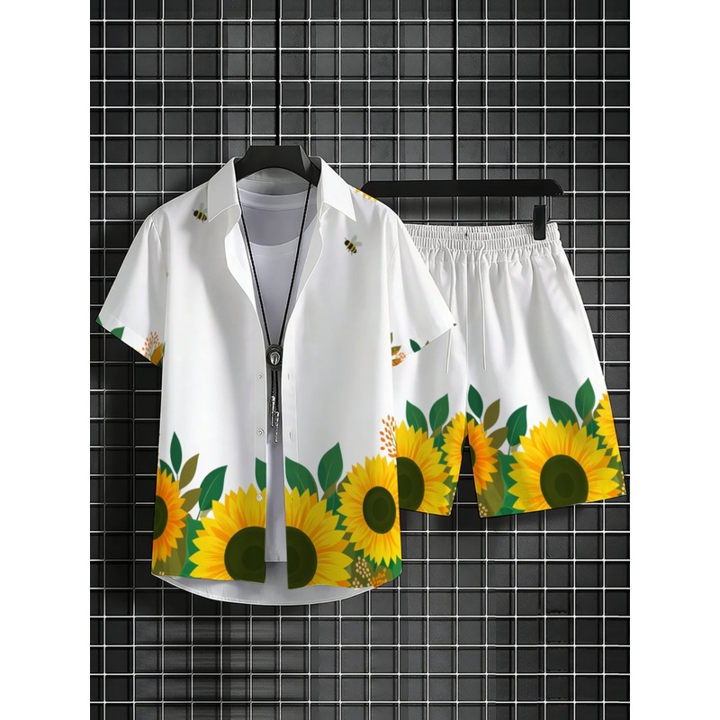 ชุดเสื้อเชิ้ตและกางเกงขาสั้นลา - Printed Floral Shirt บทวิจารณ์และราคา