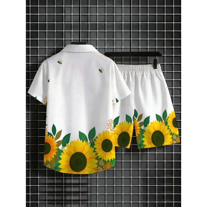 ชุดเสื้อเชิ้ตและกางเกงขาสั้นลา - Printed Floral Shirt บทวิจารณ์และราคา