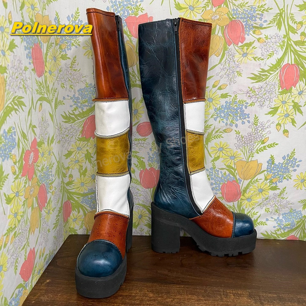 รองเท้าบูทหนังทรงสูงถึงเข่าสไต - Vintage Fashion Y2K บทวิจารณ์และราคา