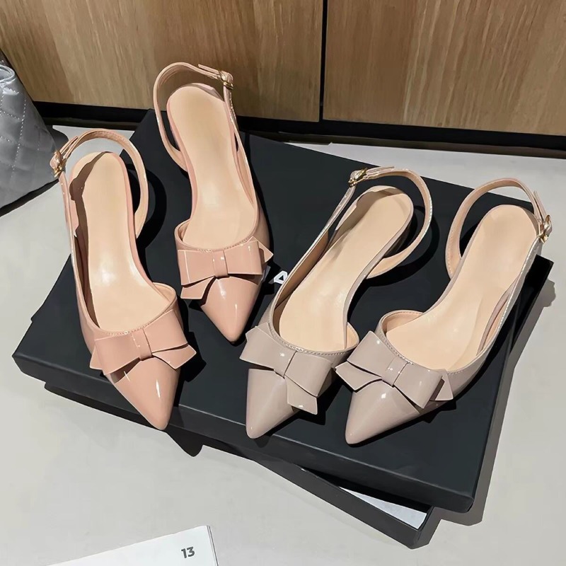 รองเท้าส้นเตี้ยแบบสวมหัวแหลมสไ - Vintage And Modern Fashion บทวิจารณ์และราคา