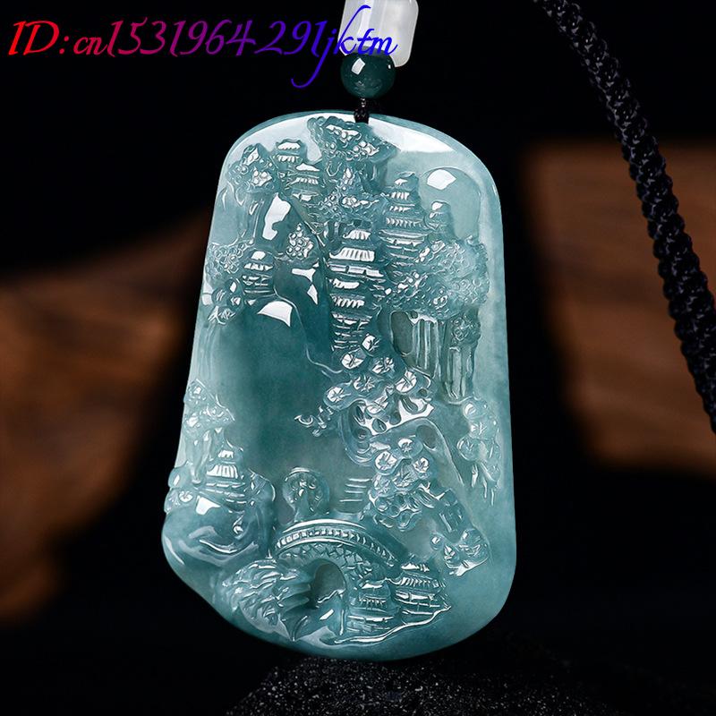 จี้สร้อยคอหยกพม่าแท้ลายวิวทิวท - Usa Vintage Fashion บทวิจารณ์และราคา