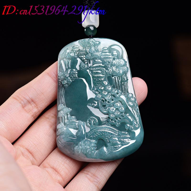 จี้สร้อยคอหยกพม่าแท้ลายวิวทิวท - Usa Vintage Fashion บทวิจารณ์และราคา