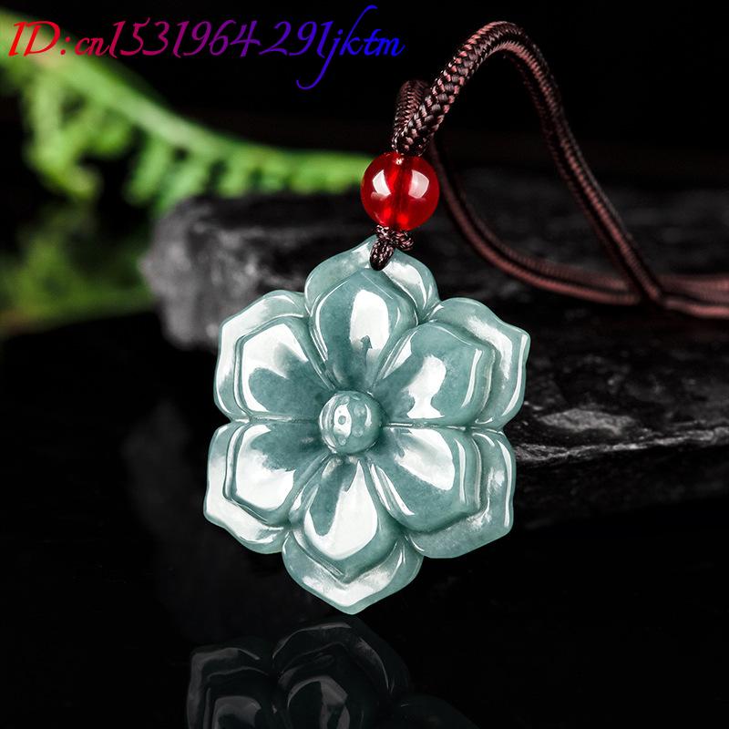 จี้หยกพม่ารูปดอกไม้ สร้อยคอ หิ - Usa Vintage Fashion บทวิจารณ์และราคา