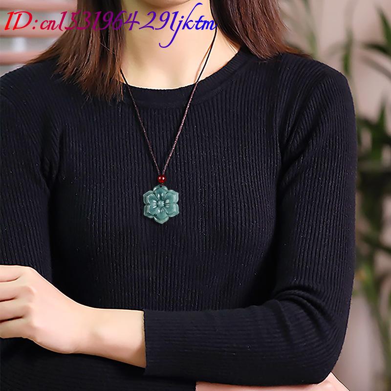 จี้หยกพม่ารูปดอกไม้ สร้อยคอ หิ - Usa Vintage Fashion บทวิจารณ์และราคา
