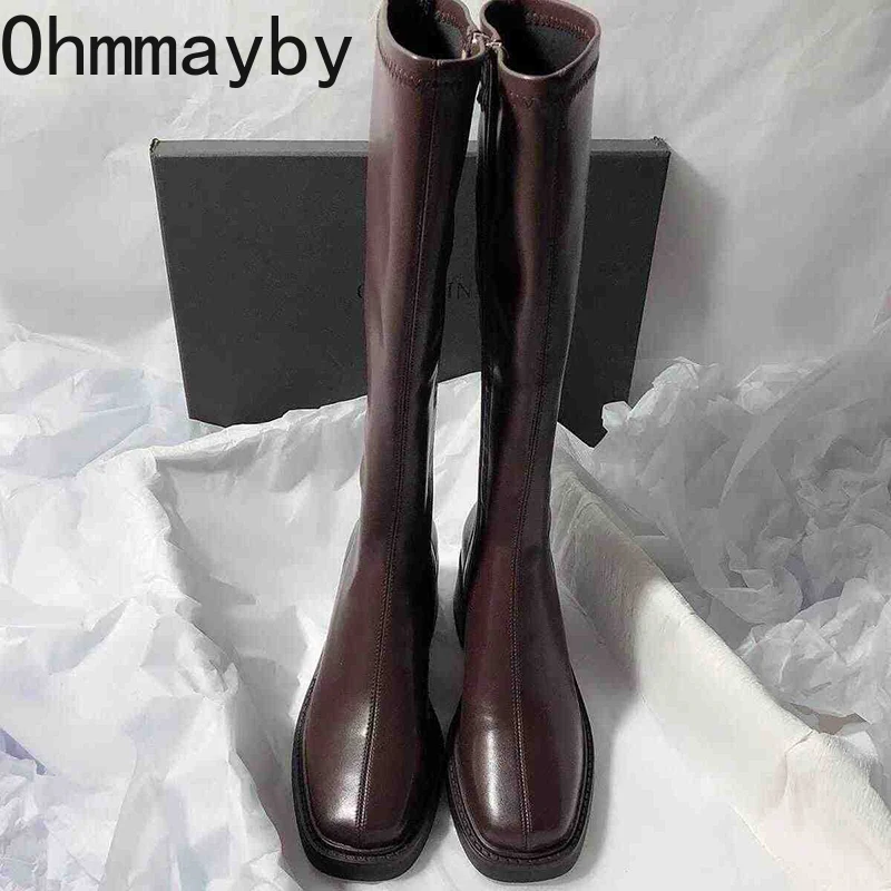 Vintage ส้นหนาผู้หญิงเข่ารองเท - Vintage And Modern Fashion บทวิจารณ์และราคา