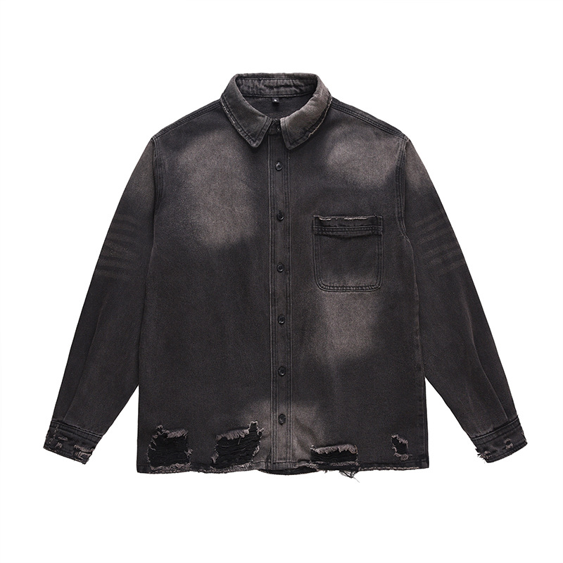 เสื้อแจ็คเก็ตยีนส์ขาดๆ สไตล์สต - Vintage Fashion Y2K บทวิจารณ์และราคา