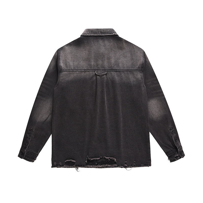 เสื้อแจ็คเก็ตยีนส์ขาดๆ สไตล์สต - Vintage Fashion Y2K บทวิจารณ์และราคา