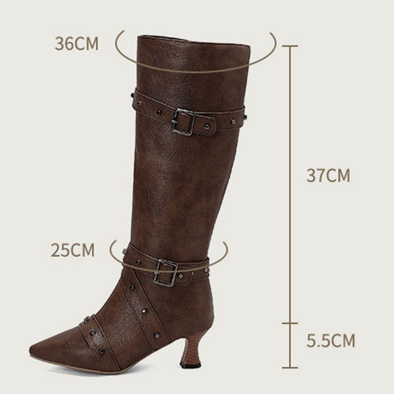 รองเท้าบูทสตรีความยาวระดับเข่า - Vintage And Modern Fashion บทวิจารณ์และราคา