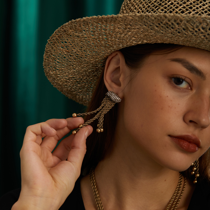 ต่างหูพู่เชือกสีทองวินเทจ เครื - Vintage Fashion Jewelry Brands บทวิจารณ์และราคา