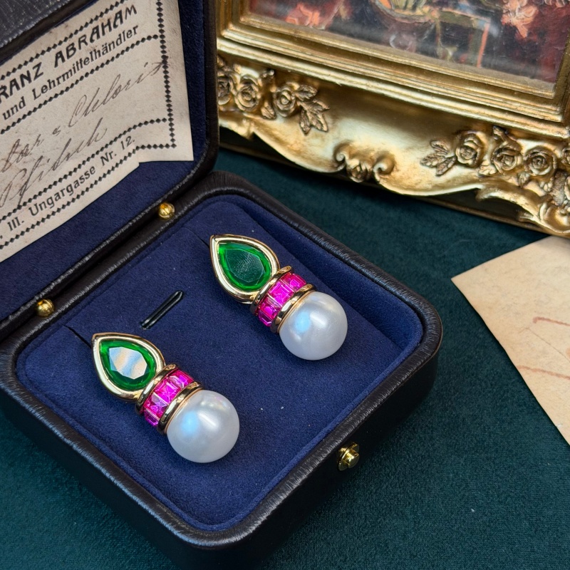 วินเทจ กระจกสีเขียว ชมพู เซอร์ - Vintage Fashion Jewelry Brands บทวิจารณ์และราคา