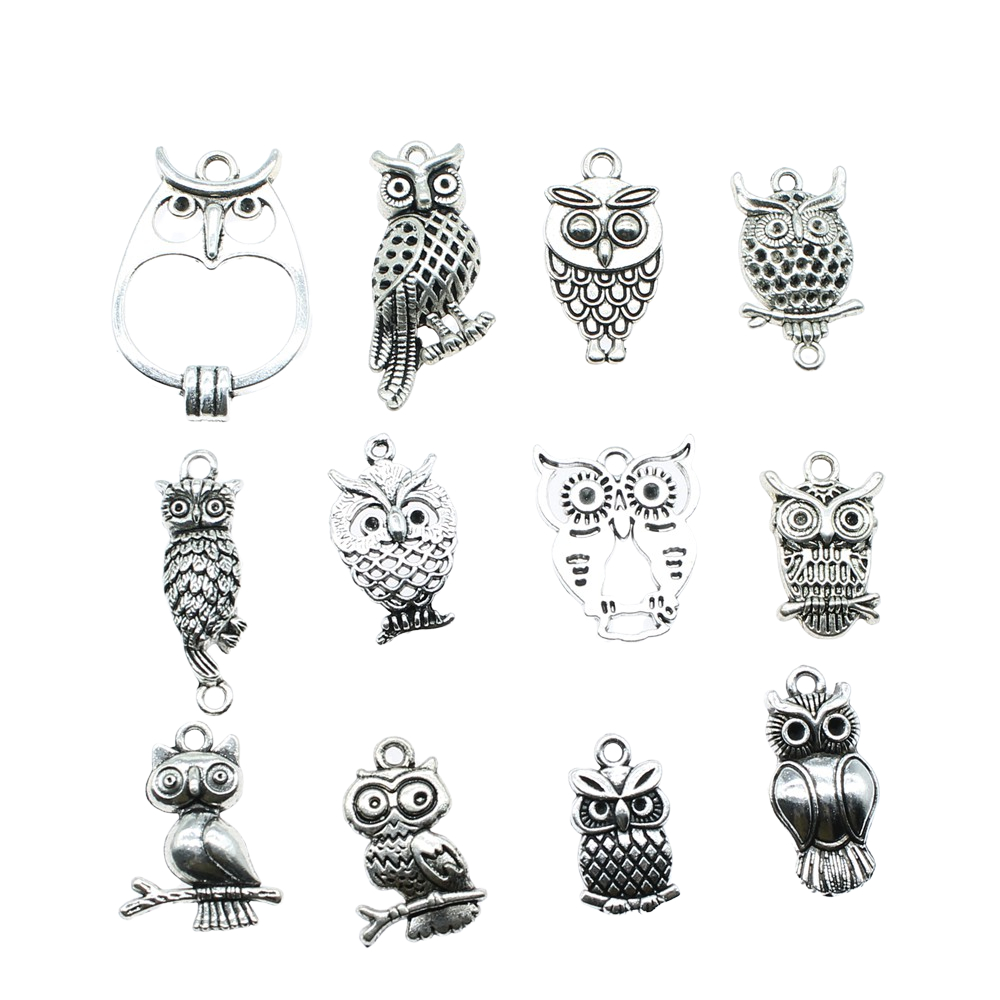 10pcs Charms นกฮูกโบราณเงินสีน - Vintage Fashion Theme บทวิจารณ์และราคา