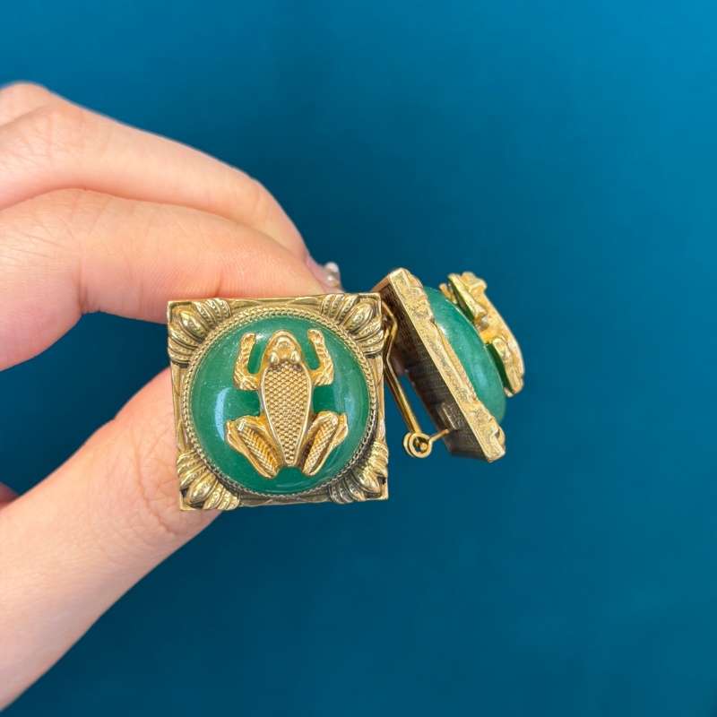 ต่างหูรูปกบเคลือบสีวินเทจ 3 สี - Vintage Fashion Jewelry Brands บทวิจารณ์และราคา