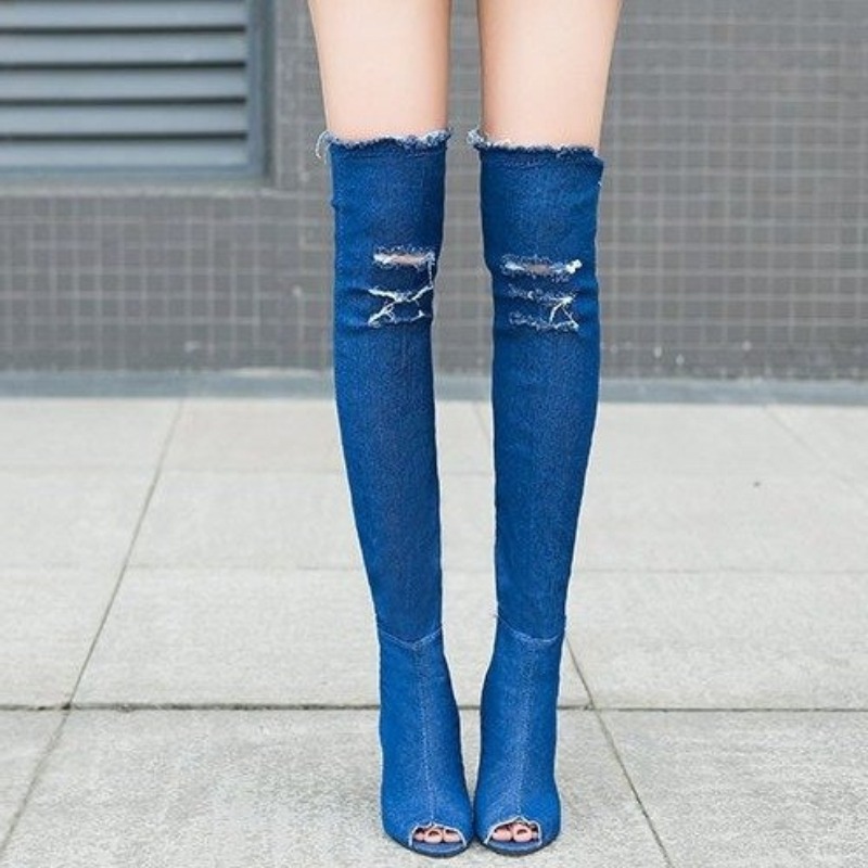 รองเท้าบูทส้นสูงแบบเปิดนิ้วเท้ - Vintage And Modern Fashion บทวิจารณ์และราคา