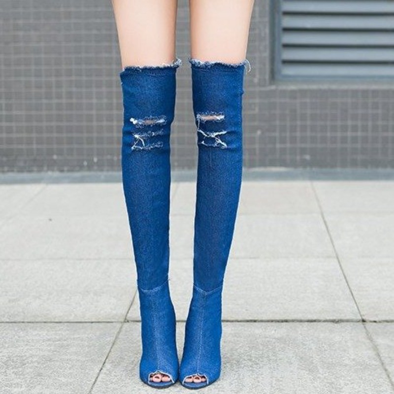 รองเท้าบูทส้นสูงแบบเปิดนิ้วเท้ - Vintage And Modern Fashion บทวิจารณ์และราคา