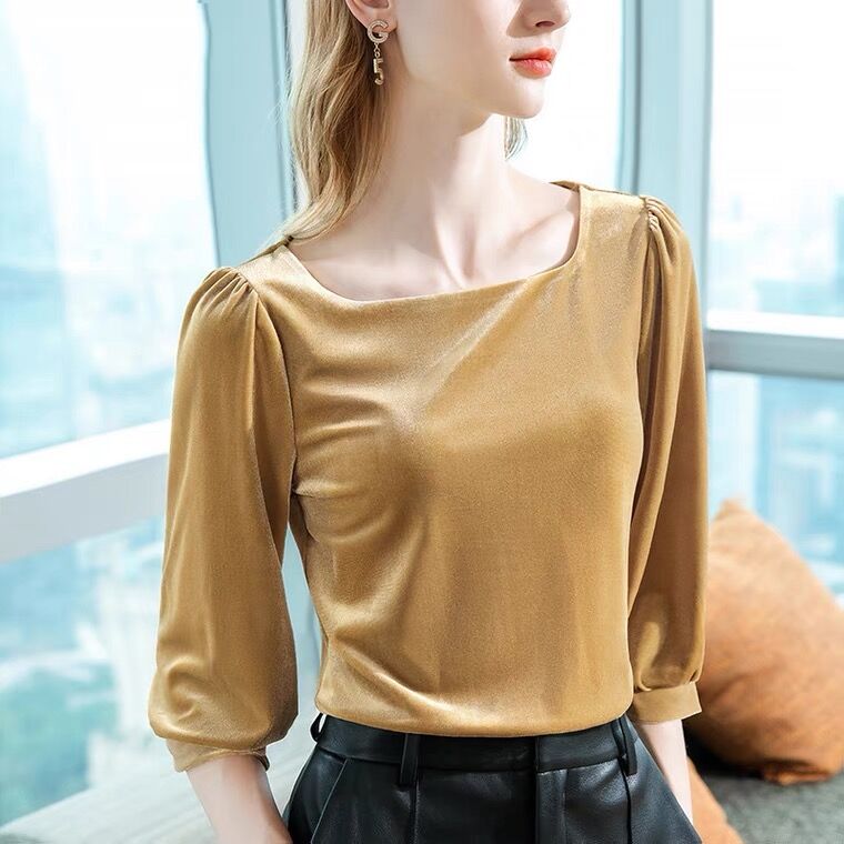 เสื้อเชิ้ตผ้ากำมะหยี่คอเหลี่ยม - Vintage Fashion Y2K บทวิจารณ์และราคา