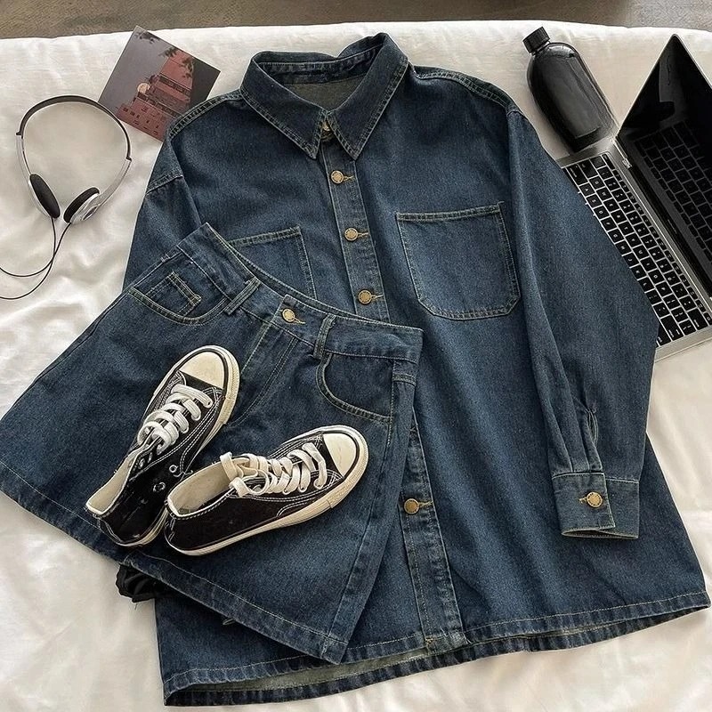 ชุดกระโปรงยีนส์ Y2K: เสื้อแจ็ค - Usa Vintage Fashion บทวิจารณ์และราคา