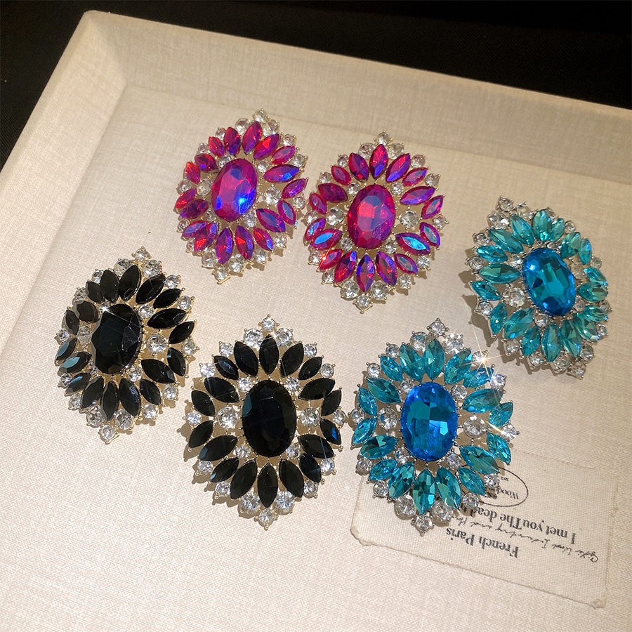 ต่างหูคริสตัลรูปวงรีประดับดอกไ - Vintage Fashion Center บทวิจารณ์และราคา
