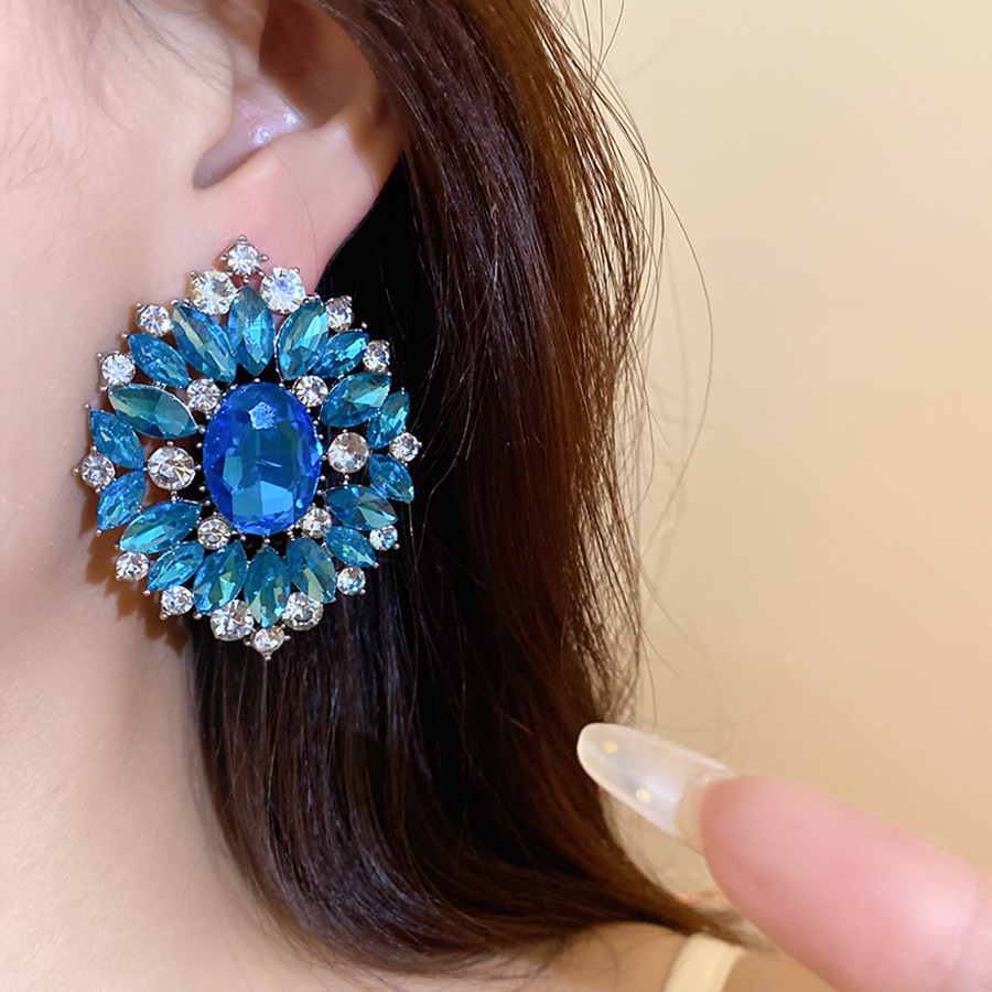 ต่างหูคริสตัลรูปวงรีประดับดอกไ - Vintage Fashion Center บทวิจารณ์และราคา