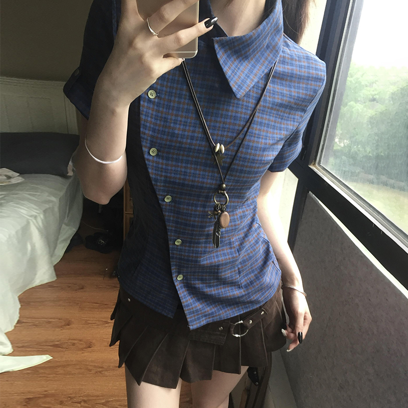 เสื้อเชิ้ตแขนสั้นทรงสลิมฟิตลาย - Vintage Fashion Tiktok บทวิจารณ์และราคา