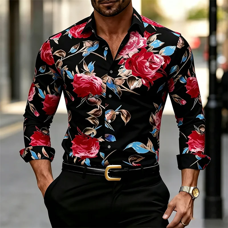 เสื้อเชิ้ตคอปกแขนยาวผู้ชายพิมพ - Printed Floral Shirt บทวิจารณ์และราคา