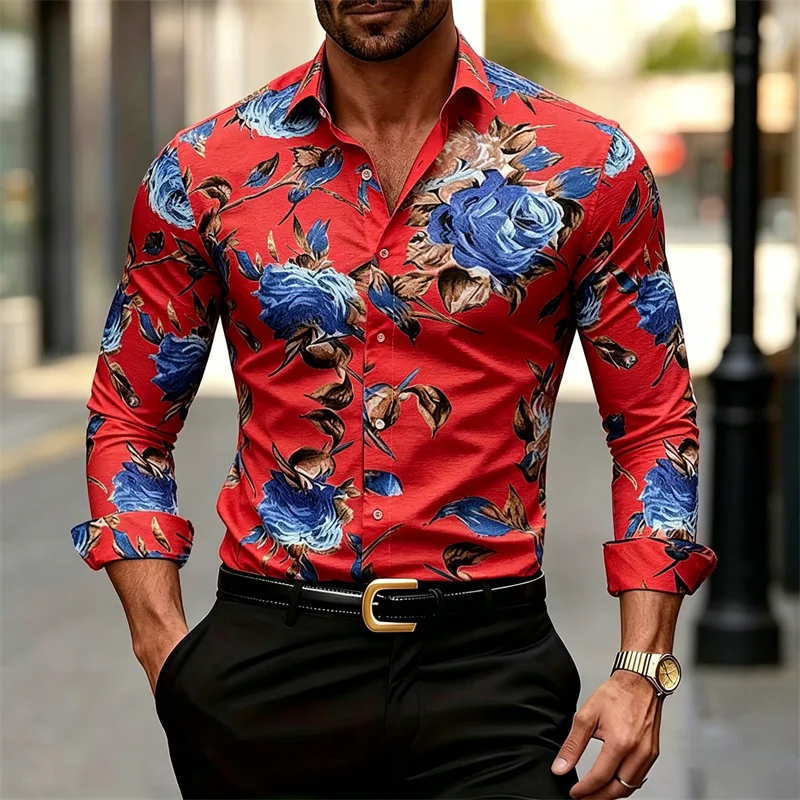 เสื้อเชิ้ตคอปกแขนยาวผู้ชายพิมพ - Printed Floral Shirt บทวิจารณ์และราคา