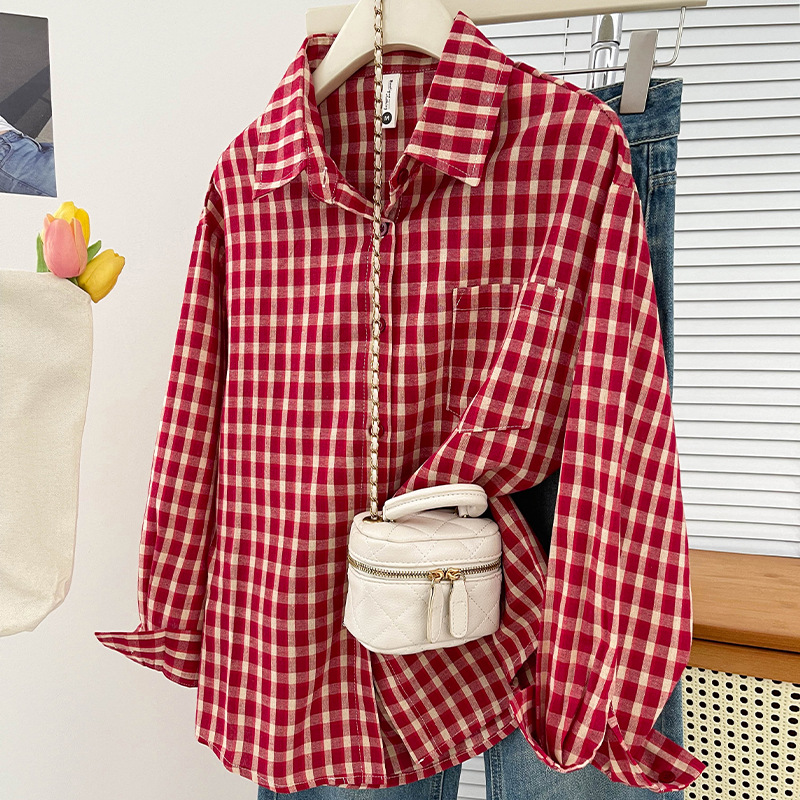 เสื้อเชิ้ตลายสก๊อตสไตล์เกาหลีส - Usa Vintage Fashion บทวิจารณ์และราคา