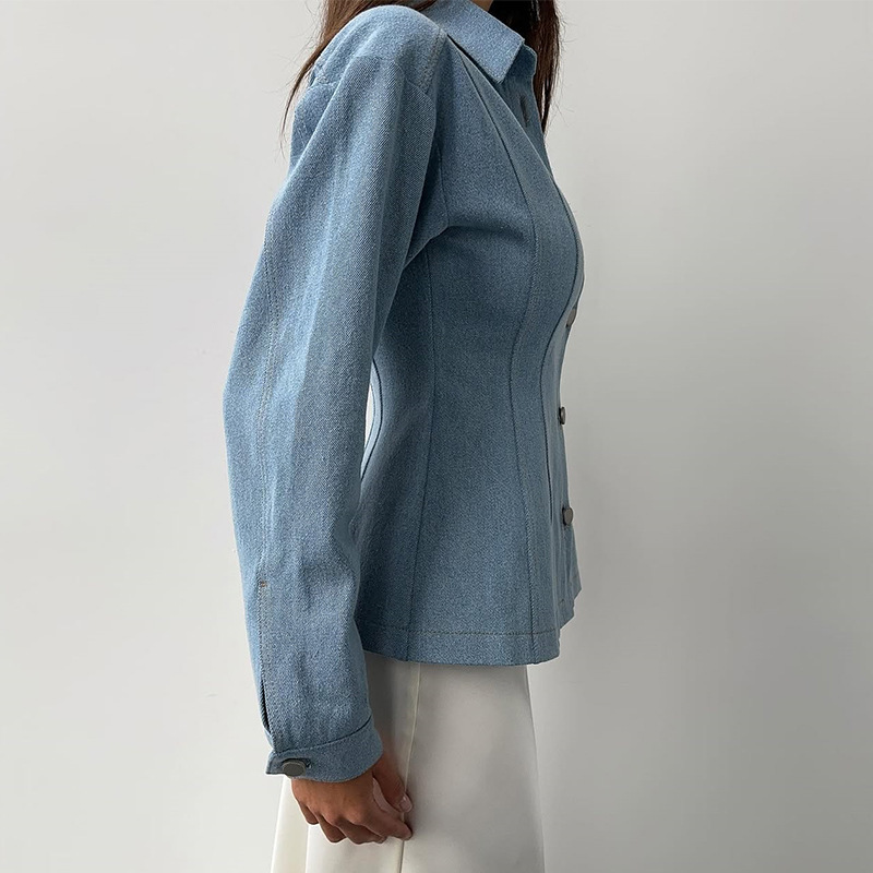 เสื้อเชิ้ตเดนิมทรงเข้ารูป KT V - Usa Vintage Fashion บทวิจารณ์และราคา