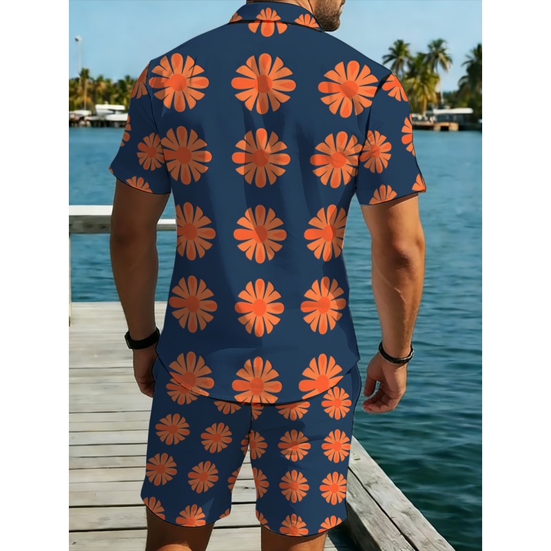 ชุดเสื้อเชิ้ตแขนสั้นและกางเกงข - Printed Floral Shirt บทวิจารณ์และราคา